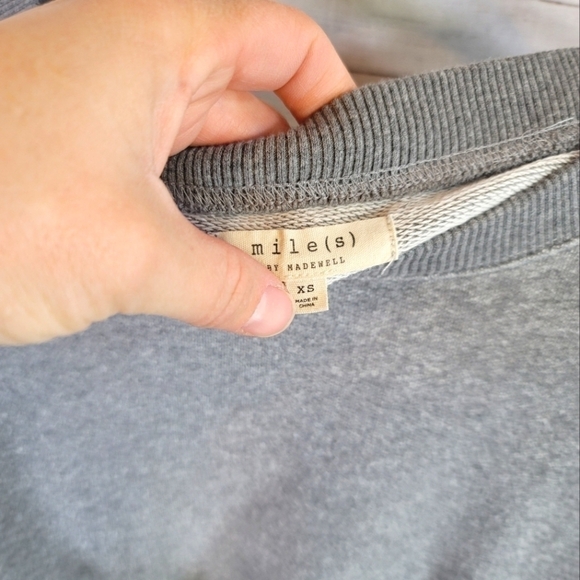 MILES FOR MADEWELL GRAY RUFFLE SWEATSHIRT, SZ XS - Picture 8 of 11